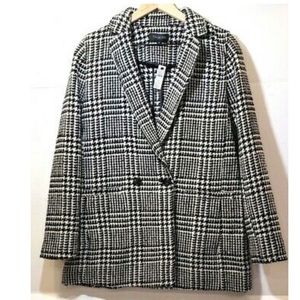 Talbots Womens Coat/Jacket Plaid Pockets Wool Blend